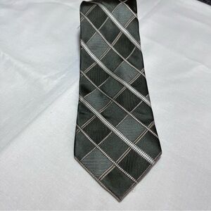 MICHAEL Michael Kors Silk Tie in Shades of Olive Windowpane